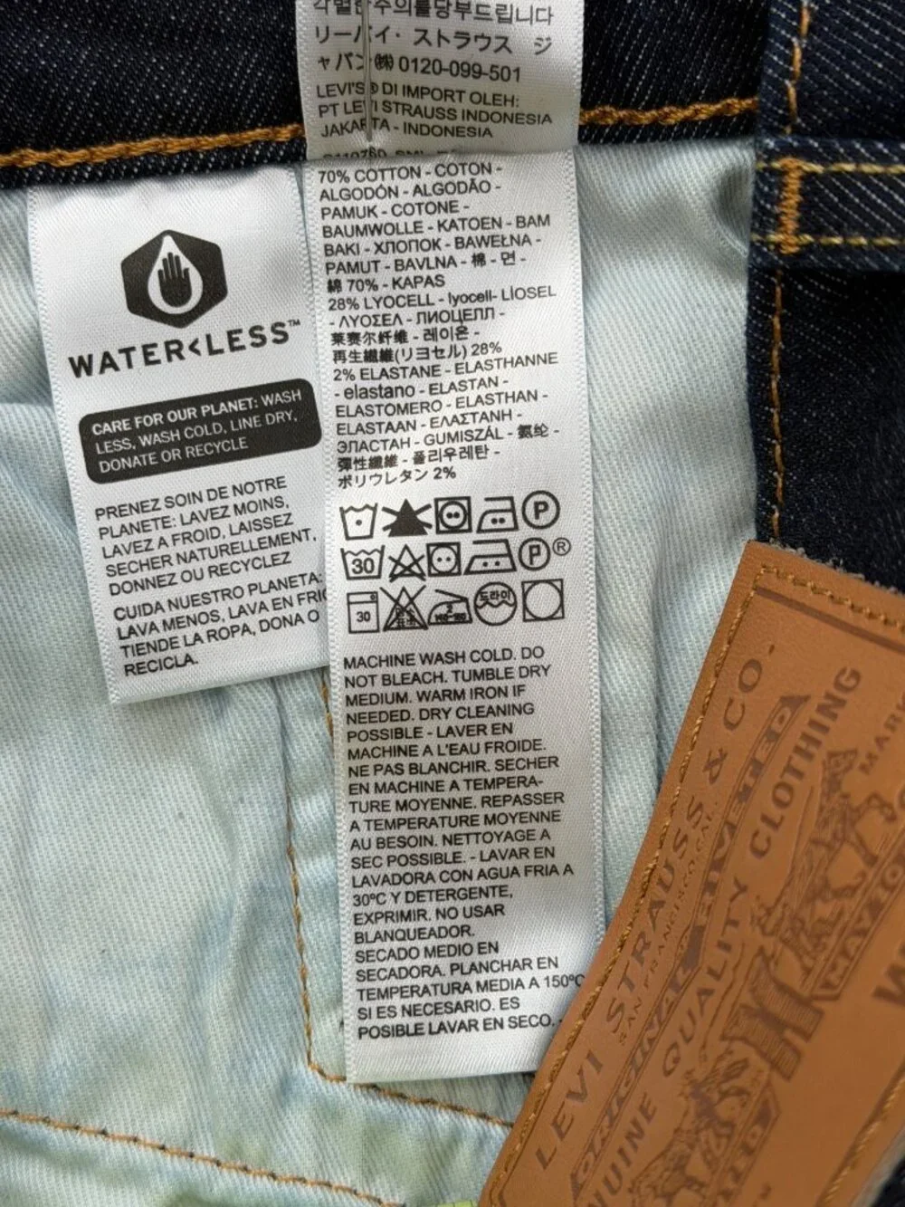 Levis Premium Mens 33x32 Jeans 511 Skinny Dark Wash NEW - Picture 9 of 9